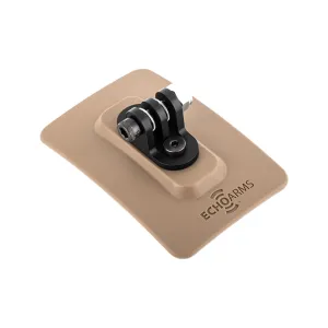 Echo Arms Fast Attach M-LOK Helmet Plate - GoPro Mount - Coyote