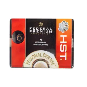 Federal Premium Personal Defense HST 9mm Luger 124 grain Jacketed Hollow Point Ammo - Box of 20
