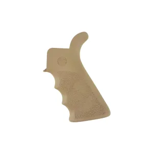 Hogue AR-15 OverMolded Pistol Grip - Beaver Tail - Finger Grooves - FDE