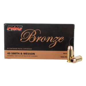 PMC Bronze .40 S&W 165gr Jacket Hollow Point Ammo - Box of 50