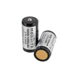 Modlite 18350 1200mAh Protected Button Top Batteries - 2 Pack