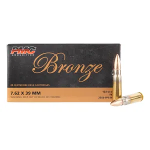 PMC Bronze 7.62x39mm 123gr Full Metal Jacket Ammo - Box of 20