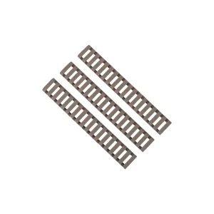 ERGO 18-Slot Low-Pro Ladder Picatinny Rail Cover - Pack of 3 - Dark Earth