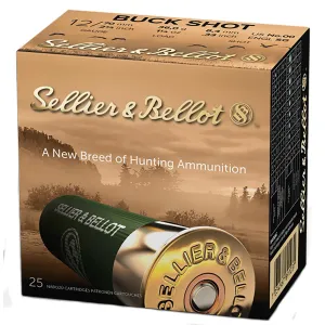 Sellier & Bellot 12 Gauge 00 Buckshot Ammo - 2.75" - 1 1/4oz. - 12 Pellet - Box of 25