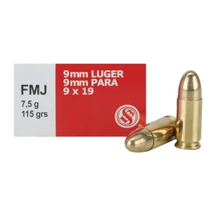 Sellier & Bellot 9mm Luger 115 gr FMJ - Box of 50