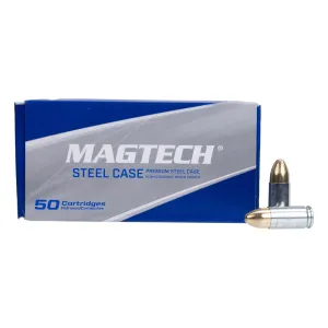 Magtech 9mm 115gr FMJ Steel Case Ammo - Box of 50