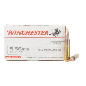 Winchester USA 5.56 NATO 55gr FMJ Ammo - Box of 20