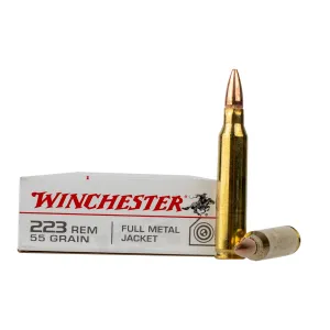 Winchester 223 Rem 55gr FMJ - Lake City Brass - Box of 20