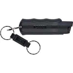 Sabre Red Keychain Pepper Spray - Hardcase with Quick Release Key Ring - Black