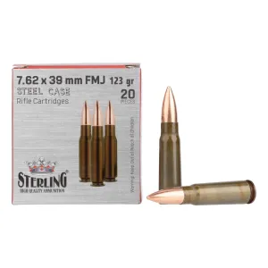 Sterling Steel Case 7.62x39 123gr FMJ - Box of 20