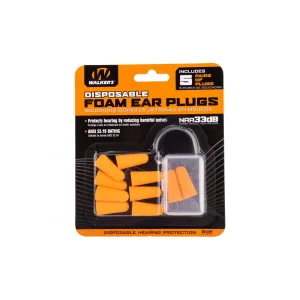 Walker's NRR 33dB Disposable Foam Ear Plugs - Orange - 5 Pairs