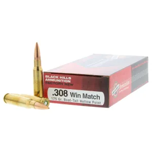 Black Hills Ammunition .308 Winchester 175 gr Sierra MatchKing BTHP - Box of 20