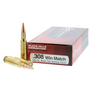 Black Hills Ammunition .308 Winchester 168 gr Sierra MatchKing BTHP - Box of 20