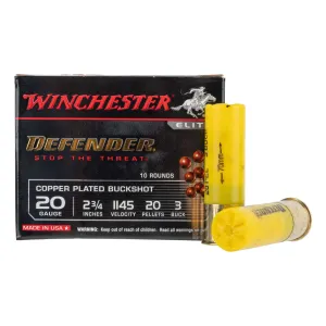 Winchester 20 Gauge 2.75" Defender Buckshot #3 - Box of 10