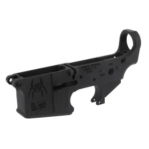 Spikes Tactical AR-15 Lower Receiver - Spider Logo - Fire/Safe - Stripped Lower - BLEM