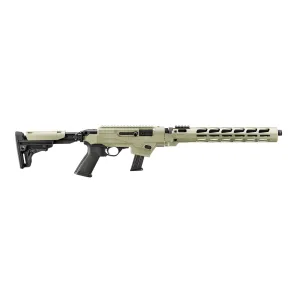 Ruger Pistol Caliber Carbine 9mm Rifle - 17 Round - 16.12" Fluted BBL - Desert Verde Cerakote