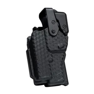 Rapid Force By Alien Gear Level 3 Duty Holster - Mid Ride Belt Slide - Glock 19/19X/19 MOS/23 (Gen 1-4)/44/45/45 MOS, Glock 17/17 MOS/22 (Gen 1-4)/47/47 MOS - Basket Weave Black - Right Hand -  Compact Light - No Axon