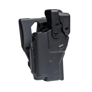 Rapid Force By Alien Gear Level 3 Duty Holster - Mid Ride Belt Slide - Glock 19/19X/19 MOS/23 (Gen 1-4)/44/45/45 MOS, Glock 17/17 MOS/22 (Gen 1-4)/47/47 MOS - Matte Black - Right Hand - Compact Light - With Axon