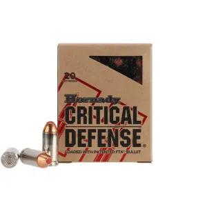 Hornady Critical Defense 40 S&W 165gr FTX - Box of 20