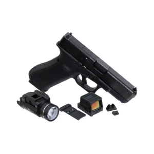 GLOCK Blue Label G45 MOS 9mm Pistol With Holosun HE509T-RD X2-LEM Reflex Sight with Red Circle Dot | AmeriGlo Suppressor Height Sights | Streamlight TLR-1 HL Tactical Weapon Light