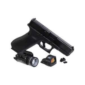 GLOCK Blue Label G45 MOS 9mm Pistol with Holosun HS507C-X2 Pistol Red Dot Sight - ACSS(R) Vulcan(R) Reticle | AmeriGlo Suppressor Height Sights | Streamlight TLR-1 HL