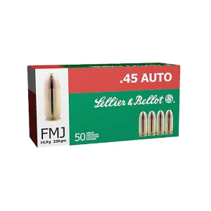 Sellier & Bellot .45 ACP 230gr FMJ Ammo - Box of 50