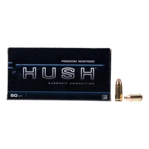 Freedom Munitions HUSH 165 gr TMC Subsonic 9mm Ammunition - 50 Rounds