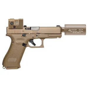 GLOCK 19X Gen 5 Optic Ready 9mm Pistol with Aimpoint ACRO and B&T Hush Puppy Suppressor - 4.01" - FDE - 2x 15rd Mags