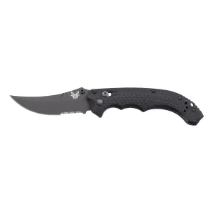 Benchmade Mini Bedlam Folding Knife - Black G10 - Partially Serrated