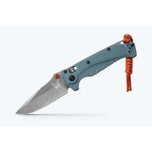 Benchmade Mini Adira Folding Knife - 3.21" - Depth Blue Grivory