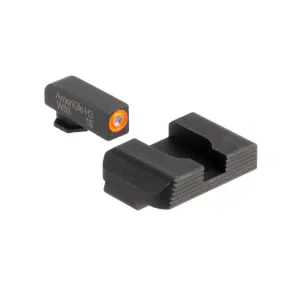 AmeriGlo Hackathorn Tritium Night Sights Set for Glock 42/43 Compatible - Green/Orange Outline