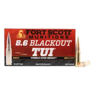 Fort Scott Munitions TUI 235 gr Solid Copper 8.6 Blackout Ammunition - 20 Rounds