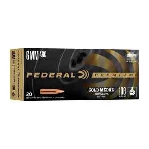 Federal Gold Metal 6mm ARC 108gr Berger BT Target - Box of 20