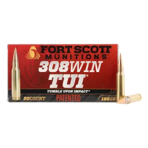 Fort Scott Munitions TUI 168 gr Solid Copper .308 Winchester Ammunition - 20 Rounds
