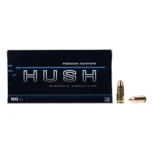 Freedom Munitions HUSH 147 gr TMC Subsonic 9mm Ammunition - 50 Rounds