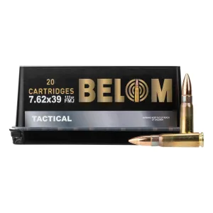 BELOM Ammo 7.62x39mm 123gr FMJ Ammo - Box of 20