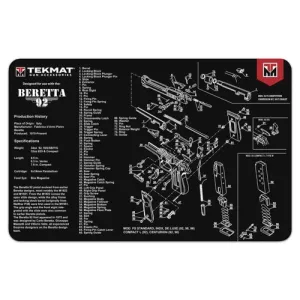 TekMat Beretta 92 Handgun 17" x 11" - Cleaning Mat
