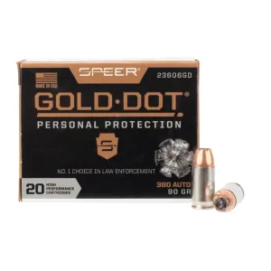 Speer Gold Dot 380 ACP 90gr GDHP - Box of 20