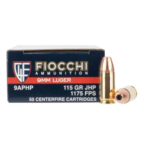 Fiocchi Defense Dynamics 9mm 115gr JHP - Box of 50