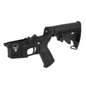 Spikes Tactical Complete Punisher Forged AR-15 Lower - Standard Kit - M4 Stock - Color Fill.