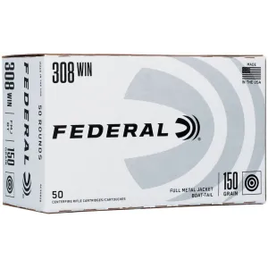 Federal American Eagle 308 Win 150gr FMJ-BT Ammo - Box of 50