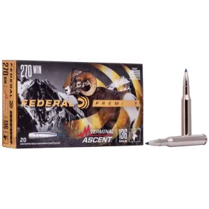 Federal Premium 270 Win 136gr Terminal Ascent Ammo - Box of 20