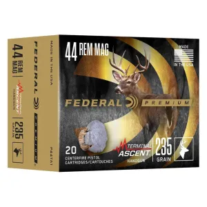 Federal Premium 44 Rem Mag 235gr Terminal Ascent Ammo - Box of 20