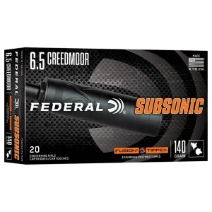 Federal 6.5 Creedmoor 140gr Fusion Tipped Subsonic Ammo - Box of 20