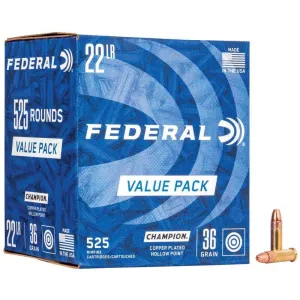 Federal Champion 22 LR 36gr CPHP Ammo - Box of 525