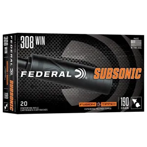 Federal 308 Win 190gr Fusion Tipped Ammo - Box of 20
