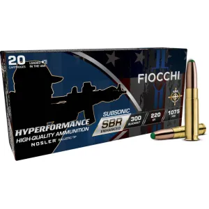 Fiocchi Hyperformance SBR 300 BLK 220gr BT Ammo - Box of 20