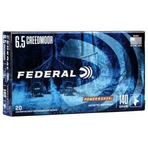 Federal Power-Shok 6.5 Creedmoor 140gr SP Ammo - Box of 20