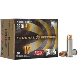 Federal 38 Special +P 130gr Ammunition Ammo - Box of 20