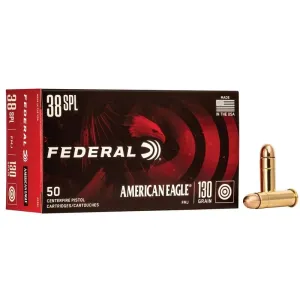 Federal American Eagle 38 Special 130gr FMJ Ammo - Box of 50